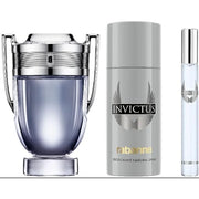 Paco Rabanne Invictus 3-Piece Gift Set for Men, (3.4 Oz Eau De Toilette Spray + 5.0 Oz Deodorant spray + 0.33 Oz Travel Sp...