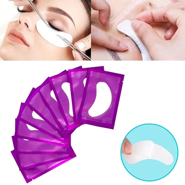 100 Pairs Set Under Eye Pads, Comfy and Cool Under Eye Patches Gel Pad for Eyelash Extensions Eye Mask Beauty Tool (Purple...