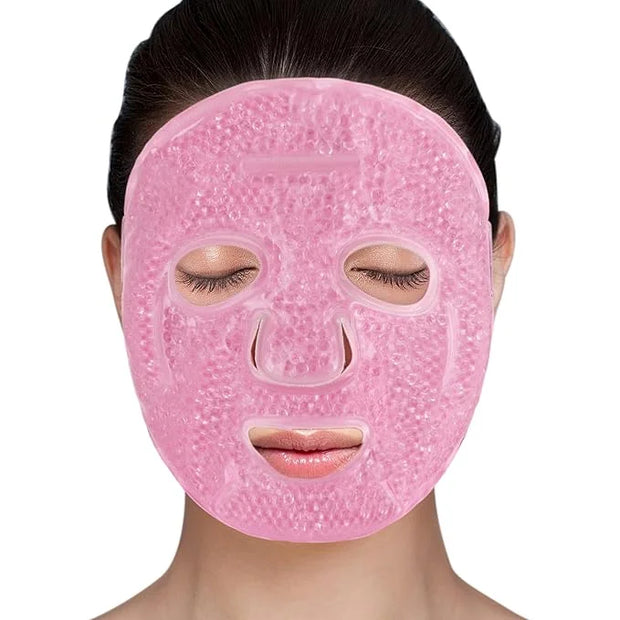 LotFancy Face Ice Pack, Reusable Ice Face Mask, Gel Bead Cold Face Eye Mask, Hot Cold Compress for Puffiness, Facial Routi...