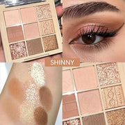 9Colors Neutral Eye Shadow Palette Eyeshadow Kit Nudes,Matte Glitter Natural Neutral Eyeshadow Palettes for Hazel Eyes Hig...