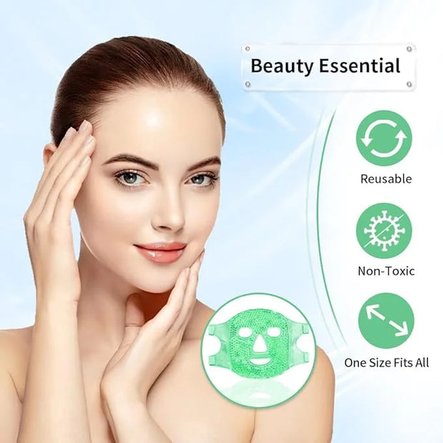 Cold Face Eye Masks Ice Face Mask Hot Cold Compress For Dark Circles, Puffiness, Migraines, Headache, Stress, Redness, Coo...