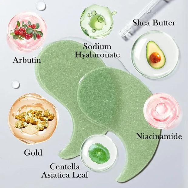 Avocado Golden Under Eye Mask Skincare 60 Pairs Set, Moisturizing Non-greasy Under Eye Patches for Women and Men, Travel S...