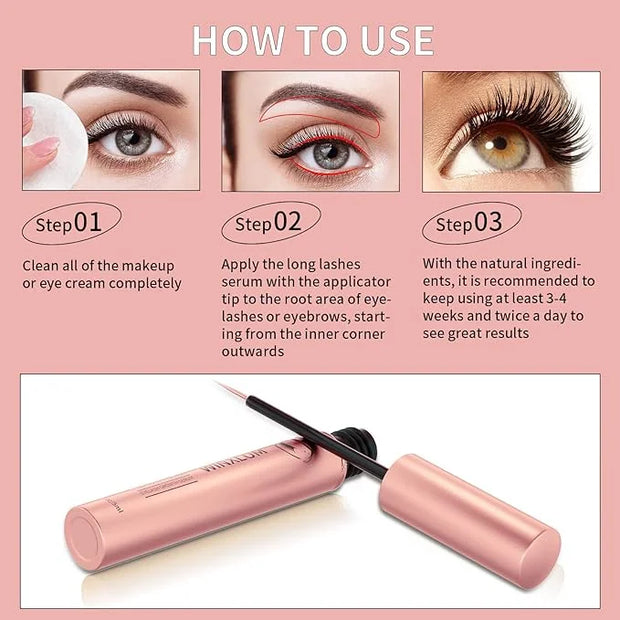 Premium Eyelash Growth Serum, Lash Growth Serum 5ML, Eyebrow Growth Serum with Peptides, Irritation-Free Eyelash Serum to ...