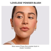 Phase Zero Makeup Powder Blusher - "Loveless" - 4g / 0.141 oz - Full Coverage, Natural Blush - Soft, Buildable Pink, Coral...