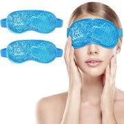 2Pack Cold Cooling Eye Mask, Reusable Hot Colder Therapy Gel Bead with Plush Backing for Puffiness Migraine Stress Relief ...
