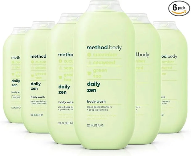 Method Body Wash, Daily Zen, Paraben and Phthalate Free, 18 oz (Pack of 6) - Product Image