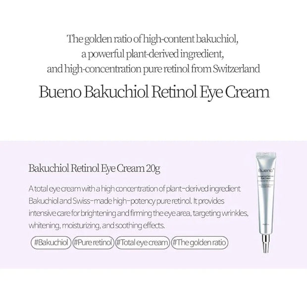 Bakuchiol Retinol Eye Cream 0.7 fl.oz (20g) | Eye Cream for Dark Circles, Puffiness & Wrinkles - Product Image