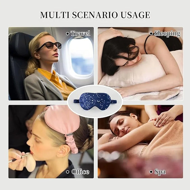 THXSILK Sleep Mask 100% 19 Momme Pure Mulberry Silk Super Smooth Cooling Decorative Sleep Eye Mask Blackout Eye Cover with...
