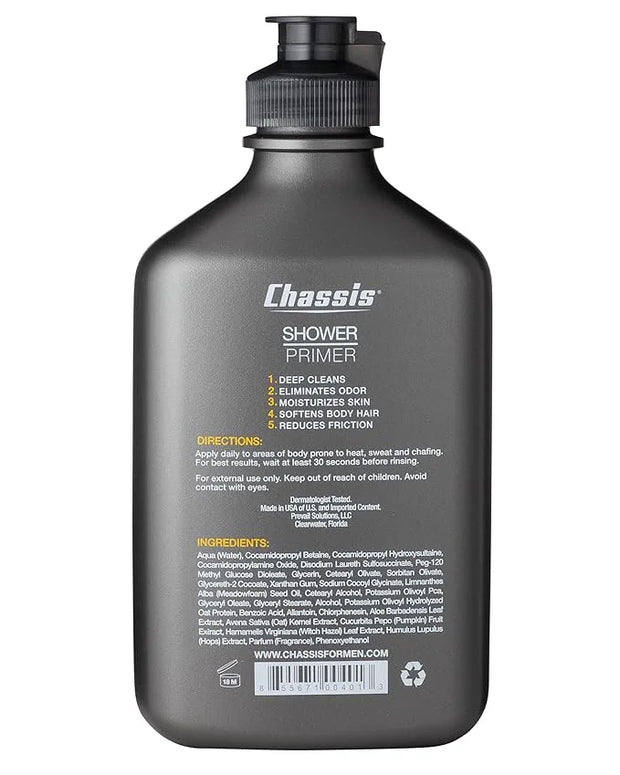 Chassis Gift Set with Flushable Foam, Premium Body Powder, and Shower Primer, Body Powder, Body Wash, and Flushable Wipe A...