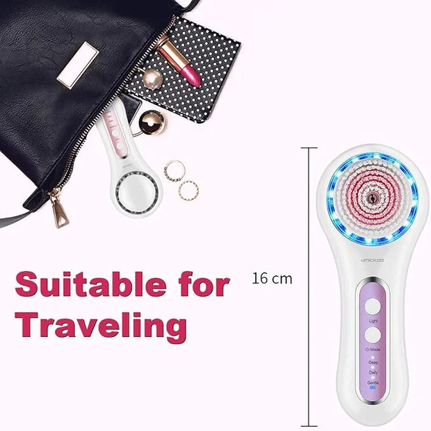 Face Scrubber Exfoliator,Facial Cleansing Brush Rechargeable IPX7 Waterproof with 5 Brush Heads,Electric Face Spin Brush f...