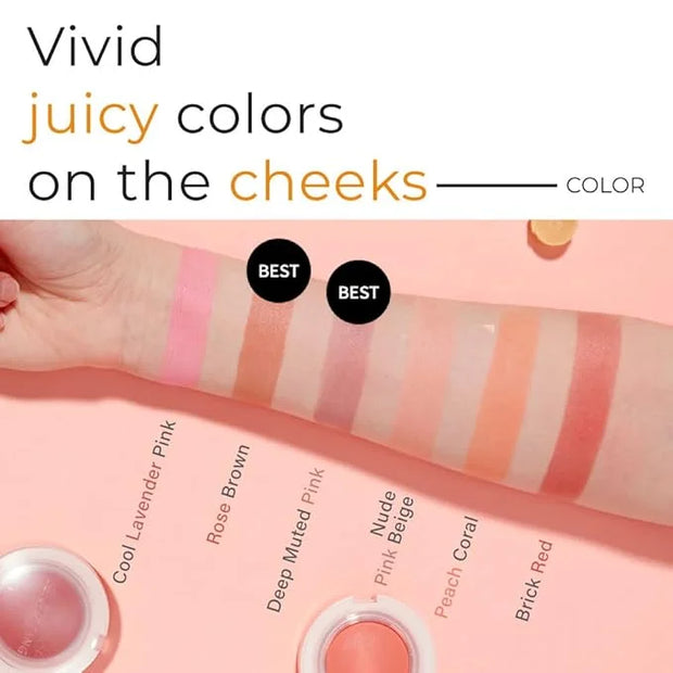 A'PIEU Juicy-Pang Jelly Blusher [CR01] (0.17 oz) - Soft Touch Cheek Color with Creamy Powdery Texture for Natural Dewy-Fin...