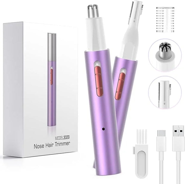 AHHFEI Rechargeable 5 in 1 Ear and Nose Hair Trimmer for Women, 2025 Professional Painless Eyebrow & Facial Hair Trimmer w...