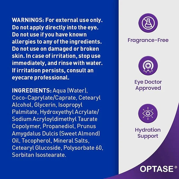 Optase LIFE Sensitive Eye Daily Renewal Cream - Hydrating Eye Cream for Skin Use Around Dry and Sensitive Eyes - Smooths F...