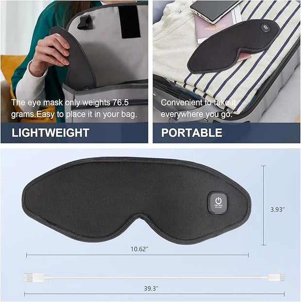 Heated Eye Mask Cordless, Warm Eye Compress for Dry Eyes, Eye Heating Pad for Travel, Dry Eye Mask Heat Therapy for Soothe...