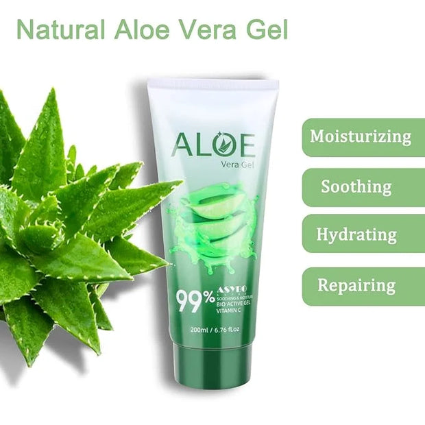 200x2 ML Aloe Vera Gel – 99% Organic Pure Aloe Vera Hydrating Face & Body Moisturizer, Natural Aloe Cream for Dry Skin, Su...