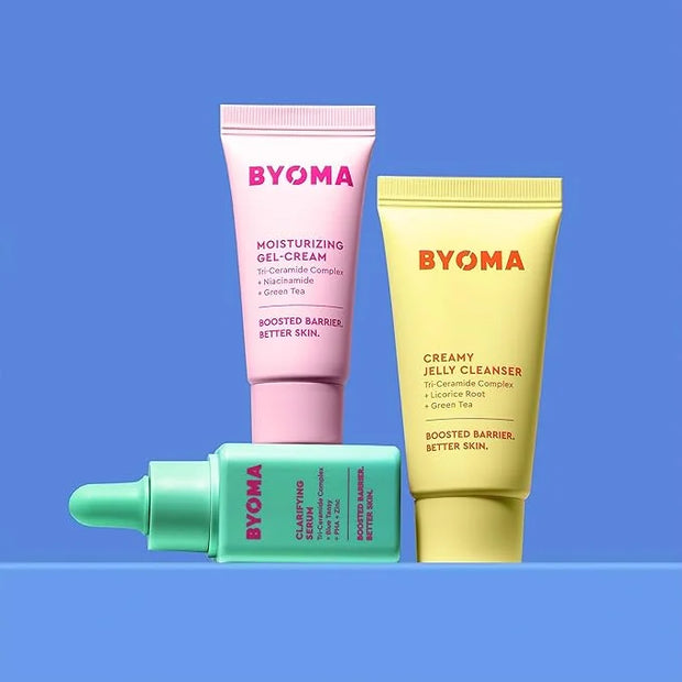 BYOMA So Clear Set - Barrier Repair Skincare Set for Acne Prone Skin - Creamy Jelly Cleanser, Clarifying Face Serum & & Ge...