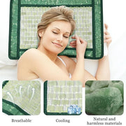 Jade Eye Mask&Energy Pillow Cover - Jade Massage Design for Relaxation Eye Mask Hot & Cold Therapy to Reduce Wrinkles, Puf...