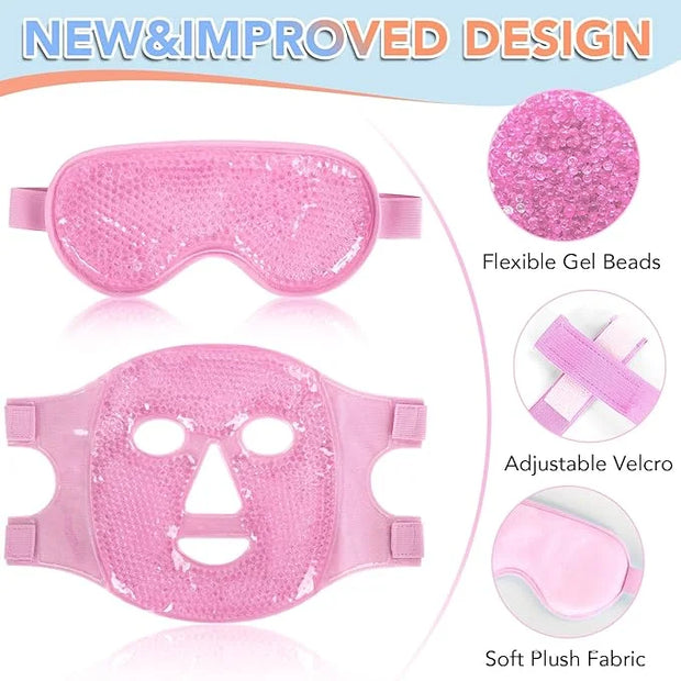 XPCARE Colding Ice Face Mask and Cooling Eye Mask for Puffy Eyes & Migraine Relief Gel Eye Mask Cool Face Ice Masks for Da...