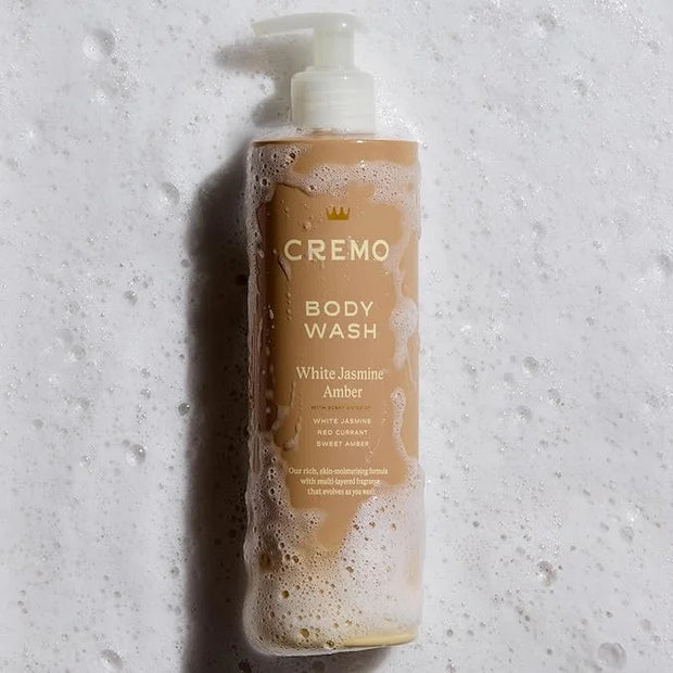 Cremo White Jasmine Amber Skin Moisturizing Body Wash for Women, Notes of White Jasmine, Red Currant, and Sweet Amber, 16 ...
