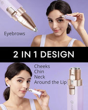 Eyebrow Hair Trimmer: Rechargeable Facial Hair Removal Device for Removing Unwanted Peach Fuzz from Lips Chin Neck As Well...