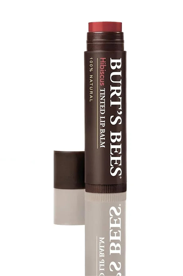 Burt's Bees 100% Natural Tinted Lip Balm, Hibiscus with Shea Butter & Botanical Waxes – 1 Tube - Product Image