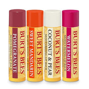 Burt’s Bees Holiday Gift, 4 Lip Balm Stocking Stuffer Products, Beeswax Fruit Set - Pomegranate, Sweet Mandarin, Coconut a...