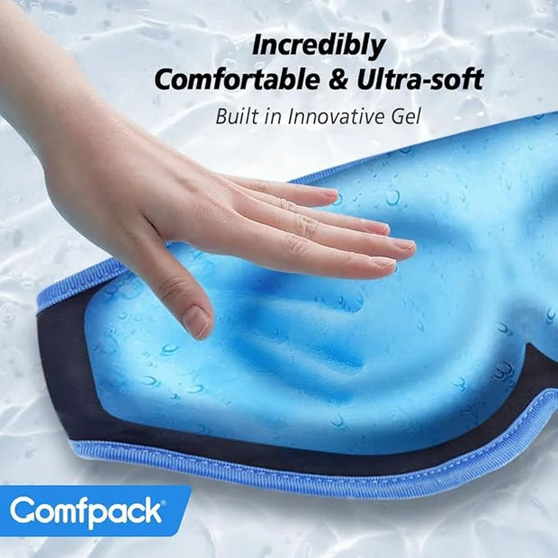 3D Cooling Sleep Mask, Gel Sleep Eye Mask with Hot & Cold Compress Therapy, Zero Eye Pressure Blackout Night Blindfold, So...