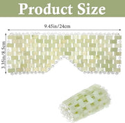 Jade Eye Mask Green Jade Stone Large Facial Cooling Mask Weighted Eye Sleeping Relief Cover for Hot & Cold Therapy to Redu...
