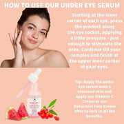 Nature Spell Advanced Under Eye Serum with Watermelon & Goji Berries 1 Fl Oz– Targets Dark Circles, Puffiness & Eyebags – ...