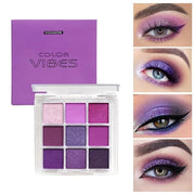 Purple Glitter Matte Eyeshadow Palette, 9 Colors Shimmer High Pigmented Eyeshadow Powder, Dream Purple Eye Shadow Palette ...