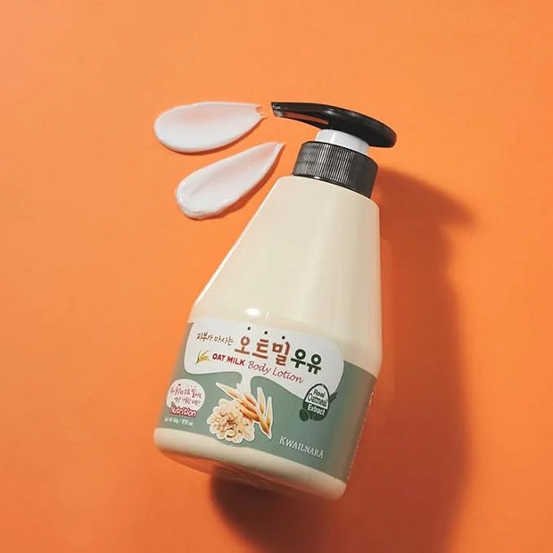 WELCOS Kwailnara Oat Milk Body Lotion & Body Wash Set – Moisturizing & Revitalizing Korean Skincare Bundle with Oat Extrac...