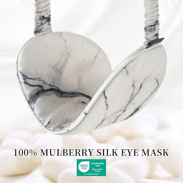 THXSILK Sleep Mask 100% 19 Momme Pure Mulberry Silk Super Smooth Cooling Decorative Sleep Eye Mask Blackout Eye Cover with...