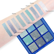 Sapphire Blue Smoky Eye Shadow Palette,Navy Royal Blue Green Goth High Pigment Natural Eyeshadow Palette,Waterproof,Blenda...