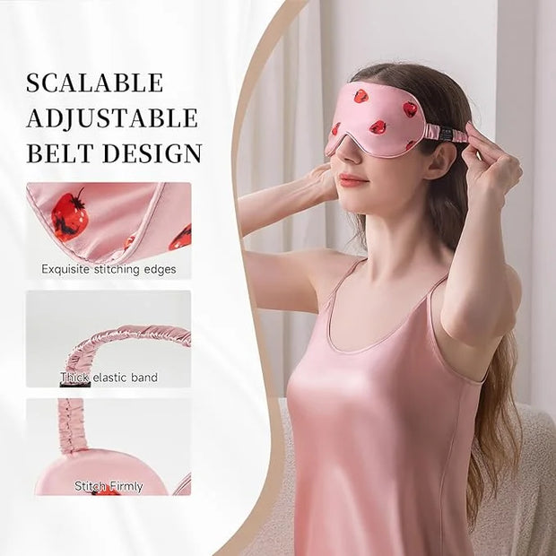 THXSILK Sleep Mask 100% 19 Momme Pure Mulberry Silk Super Smooth Cooling Decorative Sleep Eye Mask Blackout Eye Cover with...