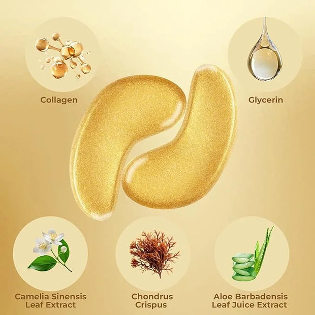 Under Eye Masks (30 Pairs), 24K Gold Under Eye Patches for Puffy Eyes, Dark Circles, Eye Bags, Refreshes Skin, Firm Glowy ...