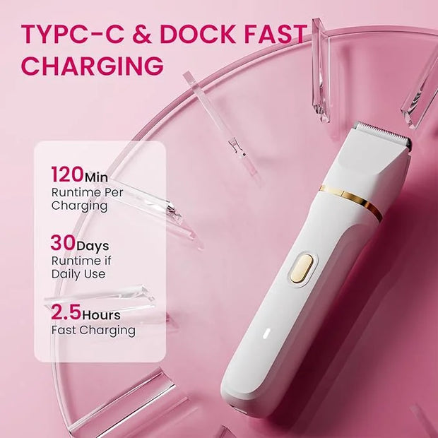 Electric Razors for Women, 5-in-1 Wet/Dry Bikini Trimmer with USB Charge Dock, Deluxe Facial Hair Removal, Wet/Dry Body Sh...