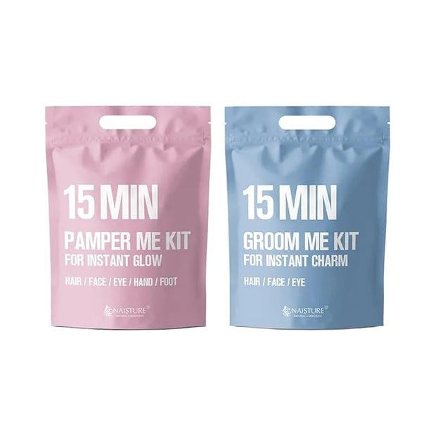 15 Min Pamper Me and Groom Me Kit (12pc): Home Spa Gift set with Korean Face Mask Essentials for Men and Women - Product I...