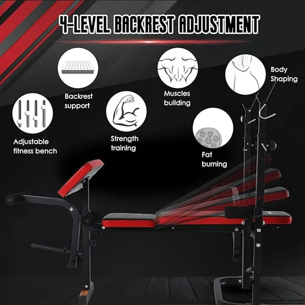 ISE Multi-Weight Bench Set with Squat Rack Training，800LBS - Product Image
