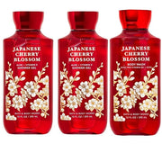 Japanese Cherry Blossom Shower Gel Body Wash - Set of THREE (3) bottles (10 oz ea) -- Bath & Body Works Signature Collecti...