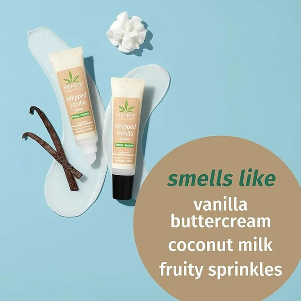 Hempz Hydrating Lip Sleeping Mask - Whipped Vanilla (.70 Oz.) | Overnight Hydrating Lip Balm with Vanilla Lip Butter Balm,...