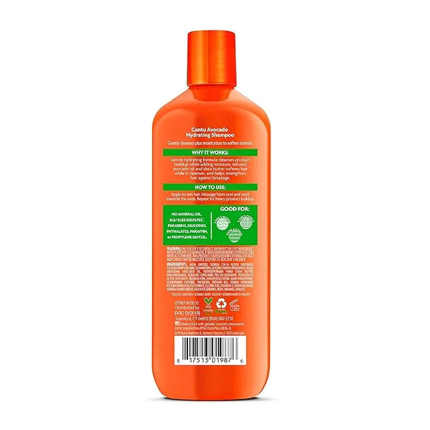 Cantu Avocado Hydrating Sulfate-free Shampoo with Pure Shea Butter, 13.5 oz (Pack of 2) - Product Image
