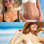 225 Pieces Tanning Stickers, Sunbathing Tattoo Body Sticker Self Adhesive for Indoor Tanning Beds, 15+ Styles Heart Butter...