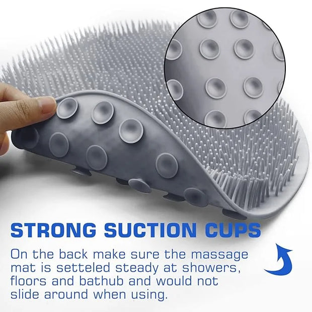 Shower foot scrubber mat back