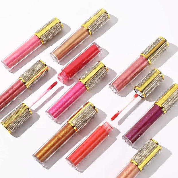 AMORIX 24 Pack Gold Crystal Lip Gloss Tubes with Wand 5ml Empty Lip Gloss Containers Lipgloss Bottles with Stoppers 2pcs S...