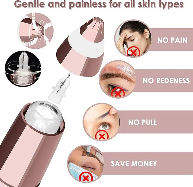 gurelax Eyebrow Trimmer for Women,Electric Eyebrow Hair Remover, Painless Brow Razor Shaper with LED Light, USB Rechargeab...