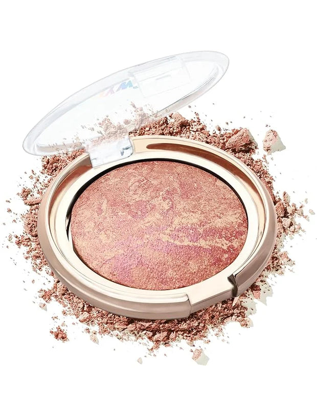 Baked Powder Blush, Glow Marbleized Blush Powder Palette,Lightweight Shimmery face Blush for Cheek,Eyeshadow Highlight,Wom...