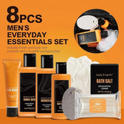 Body & Earth Gift Baskets for Men Bath Set Citrus Scented Bath and Body Gift Set with Body Lotion, Face Wash, Shower Gel, ...