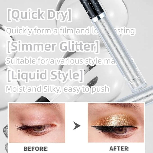 Glitter Eyeshadow liquid Pigments Metals Gloss Sparkling Smokey Eye Looks Shimmer Silver (silver) - Product Image