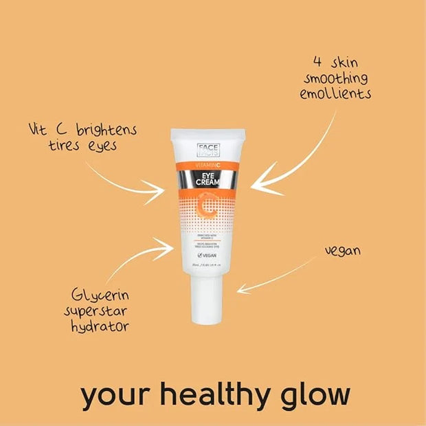Paeceioni Face Facts Vitamin C Eye Cream | Antioxidant-rich Vitamin C + Glycerin | Hydrate + Brighten Eyes |Vegan | 25ml -...