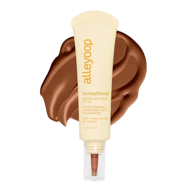 Alleyoop Sunsational Tinted Moisturizer Sunscreen for Face Broad Spectrum SPF 50, 100% Mineral Sunscreen with Niacinamide ...